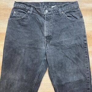 Vintage Levis Jeans Men 30x28 Black 550 Relaxed Fit Orange Tab Paint Stained 90s